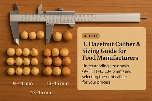 Hazelnut caliber size comparison