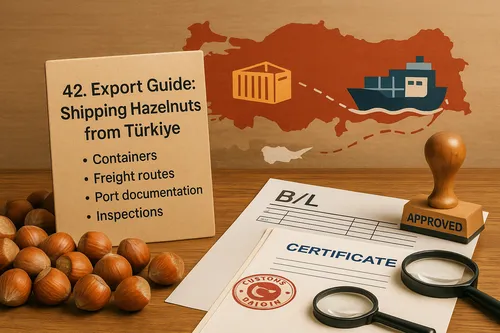 Hazelnut export logistics illustration