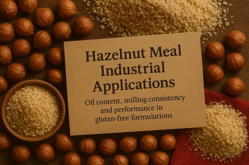 Hazelnut meal used in industrial bakery applications