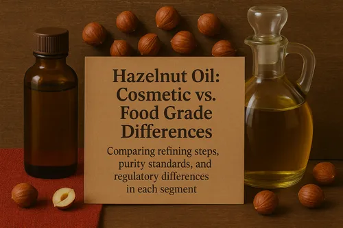 Hazelnut oil cosmetic vs food grade comparison